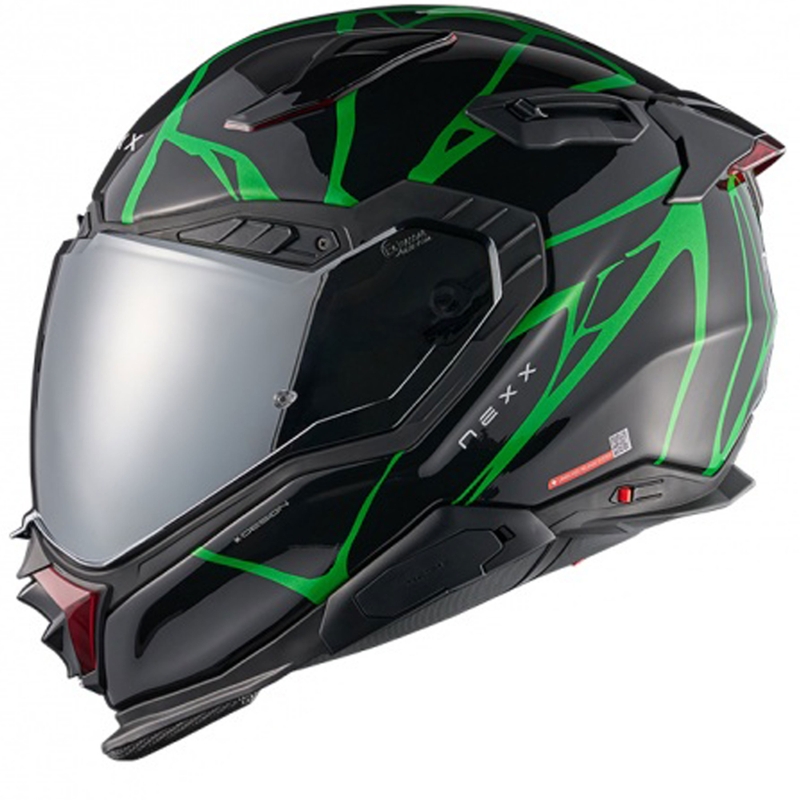 Integreret motorcykelhjelm Nexx X.WST3 B-Side sort-grøn