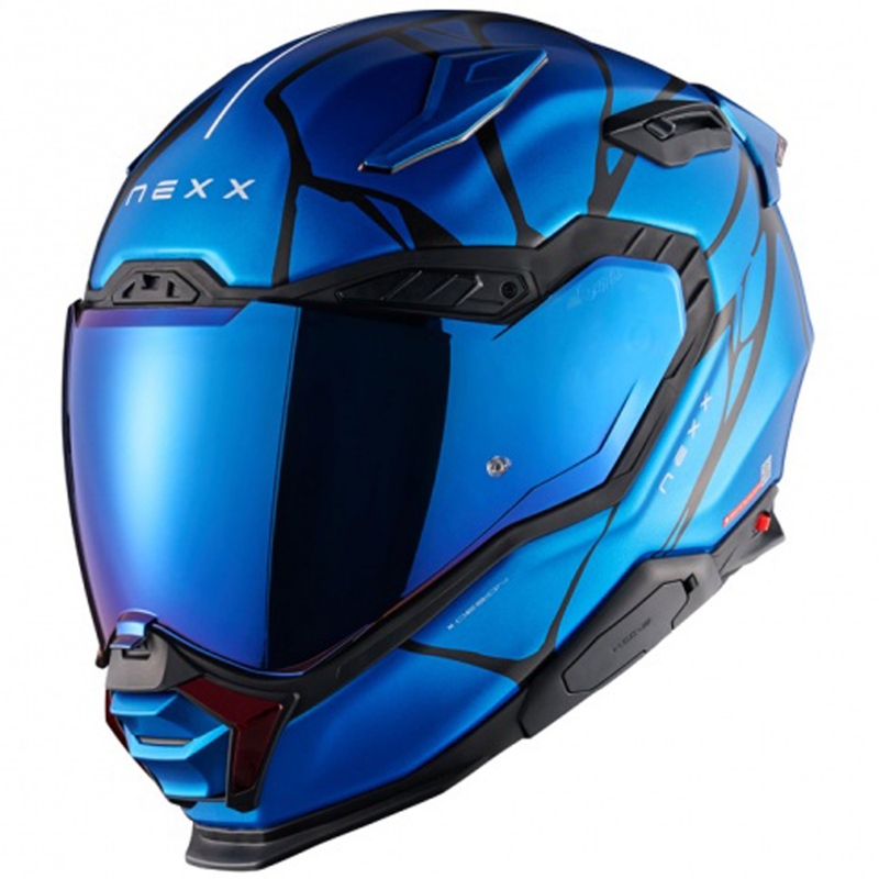 Integreret motorcykelhjelm Nexx X.WST3 B-Side blå-sort