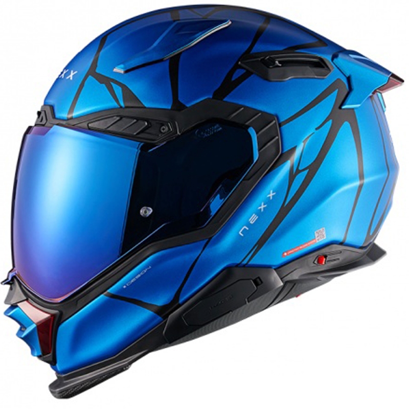 Integreret motorcykelhjelm Nexx X.WST3 B-Side blå-sort