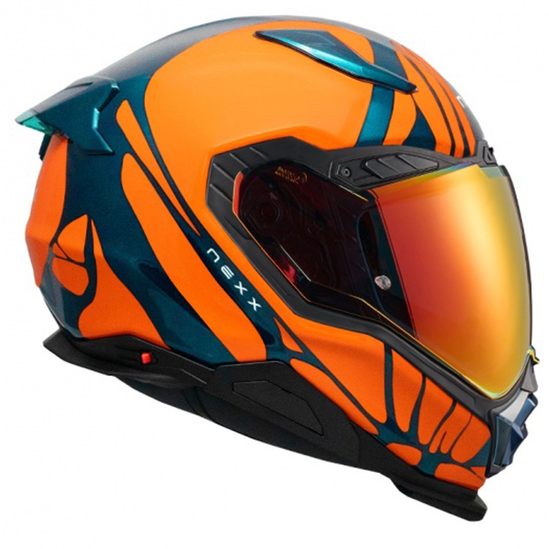 Integreret motorcykelhjelm Nexx X.WST3 B-Side blå-orange