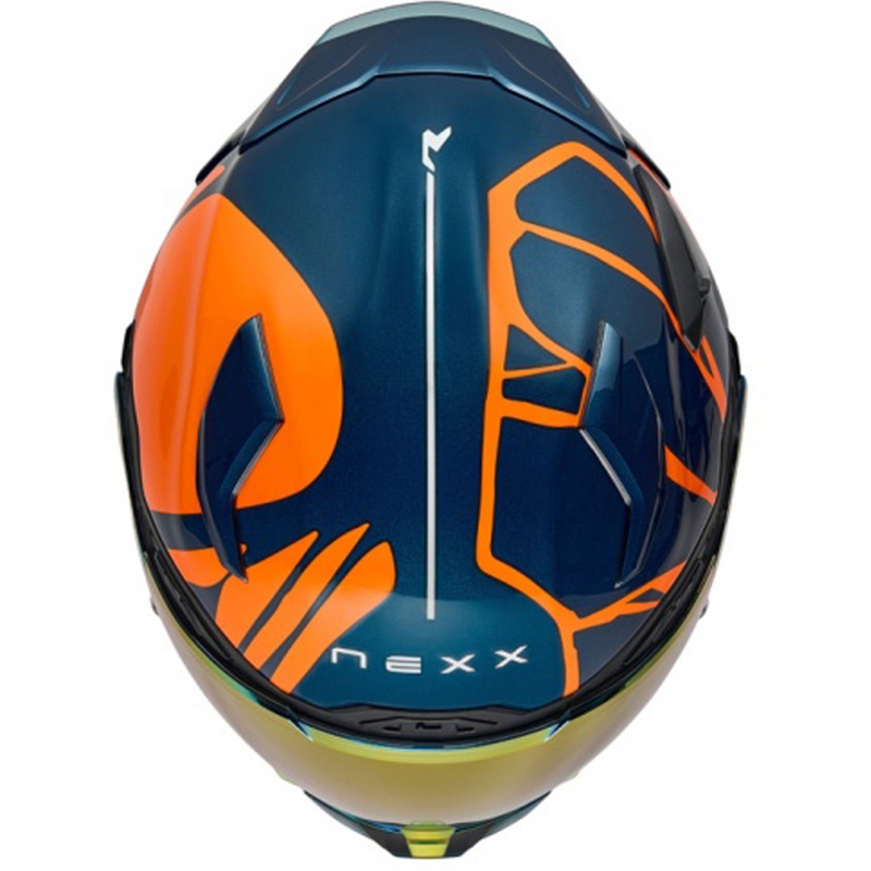 Integreret motorcykelhjelm Nexx X.WST3 B-Side blå-orange