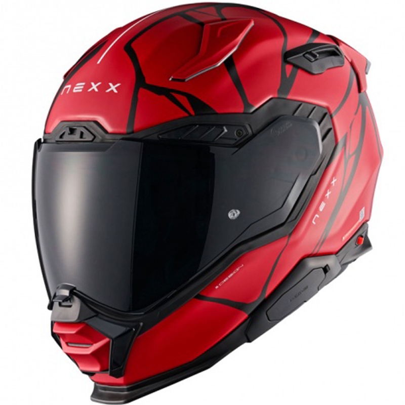 Integreret motorcykelhjelm Nexx X.WST3 B-Side rød-sort