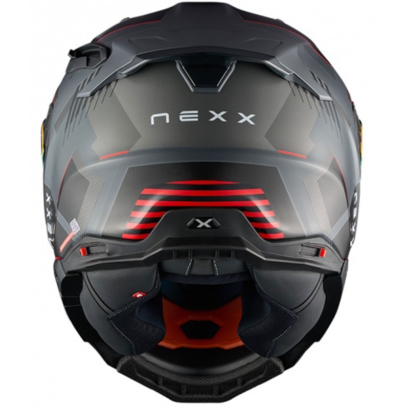 Integralhjelm til motorcykel Nexx X.WST3 Fluence grå-rød udsalg
