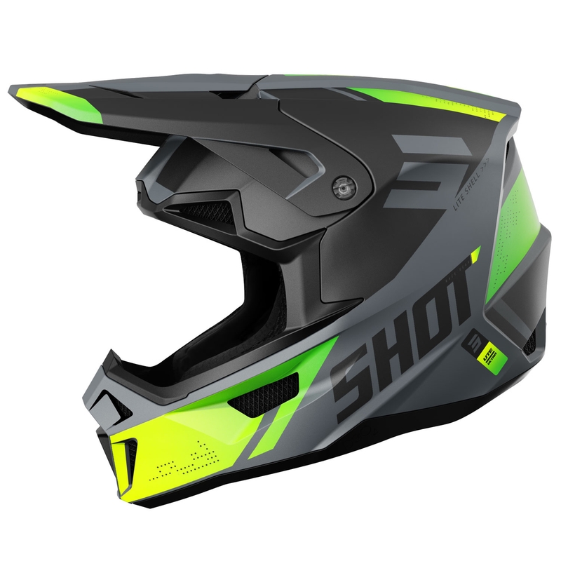 Motocrosshjelm Shot Lite Ultra matt fluogul