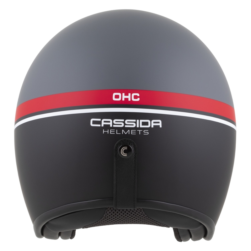 Open face motorcykelhjelm Cassida Oxygen 2.0 Jawa OHC mat grå-rød-sort-hvid