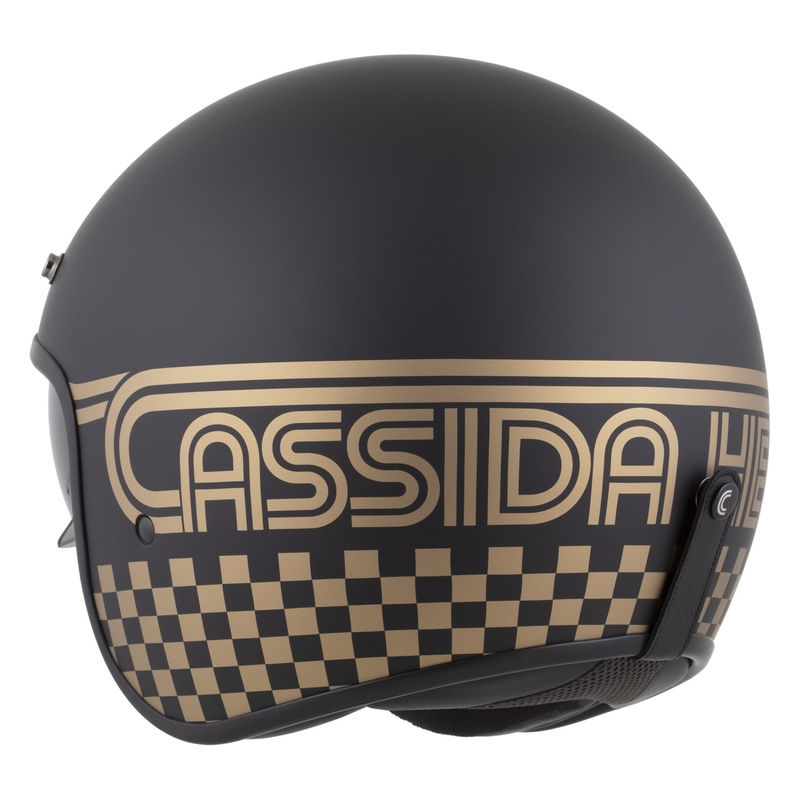 Cassida Oxygen 2.0 Rondo open face motorcykelhjelm mat sort-guld