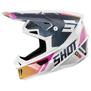 Motocrosshjelm Shot Lite Ultra pearl blå-orange-pink