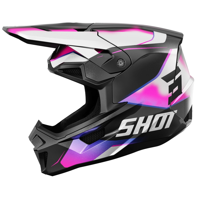 Motocrosshjelm Shot Lite Astral blå-pink