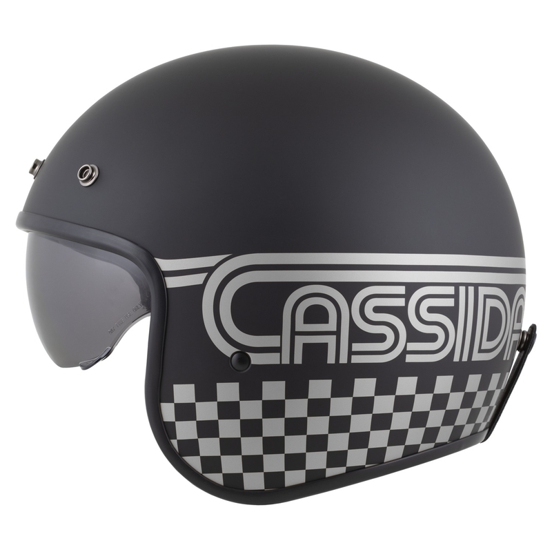 Cassida Oxygen 2.0 Rondo open face motorcykelhjelm mat sort-sølv