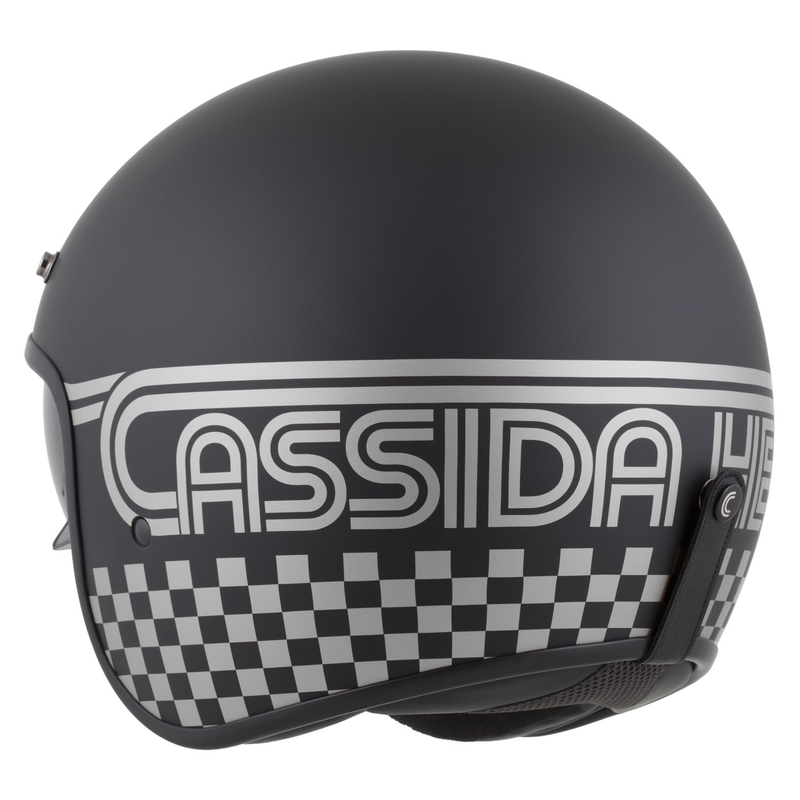 Cassida Oxygen 2.0 Rondo open face motorcykelhjelm mat sort-sølv