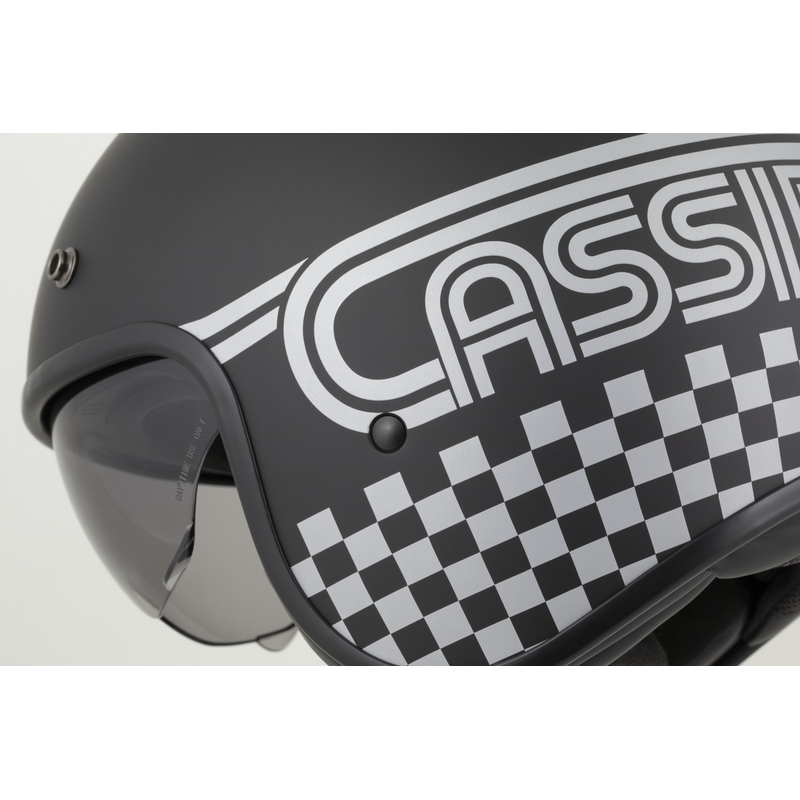Cassida Oxygen 2.0 Rondo open face motorcykelhjelm mat sort-sølv