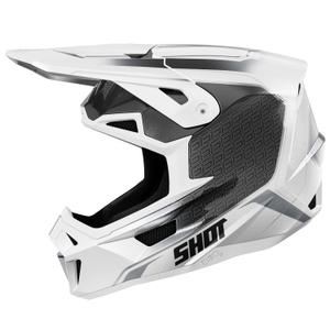 Motocrosshjelm Shot Lite Challenger pearl sort og hvid