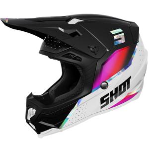 Motocrosshjelm Shot Core Honor sort-holografisk perle