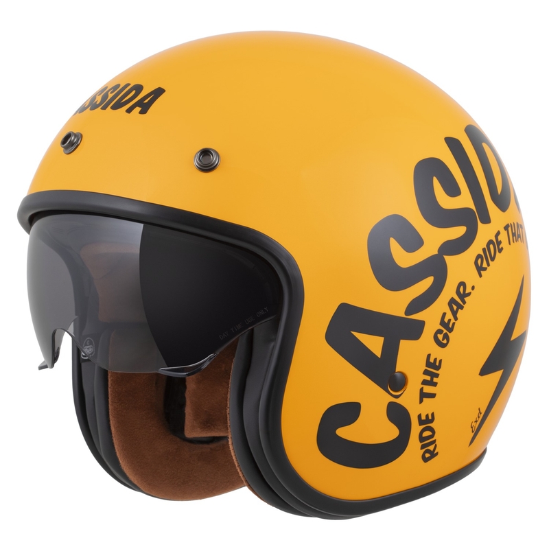 Cassida Oxygen 2.0 Gear open face motorcykelhjelm gul-sort