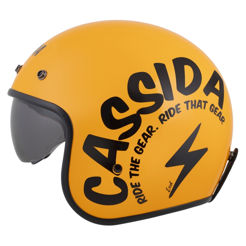 Cassida Oxygen 2.0 Gear open face motorcykelhjelm gul-sort