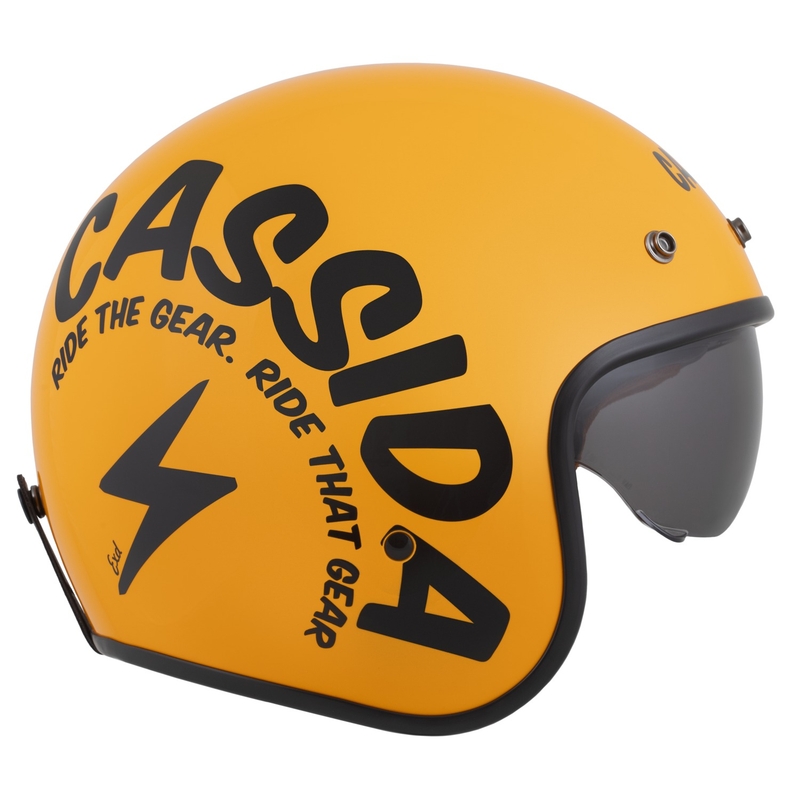 Cassida Oxygen 2.0 Gear open face motorcykelhjelm gul-sort