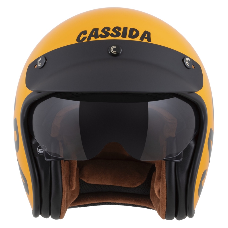Cassida Oxygen 2.0 Gear open face motorcykelhjelm gul-sort
