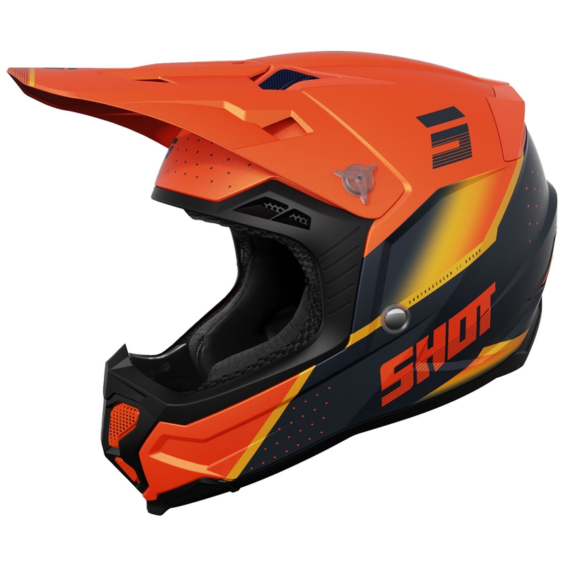 Motocrosshjelm Shot Core Honor orange-sort mat