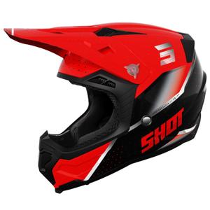 Motocrosshjelm Shot Core Honor rød-sort-perle