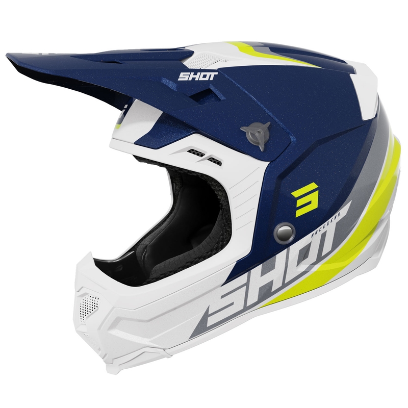 Motocross-hjelm Shot Core Custom blå-perle