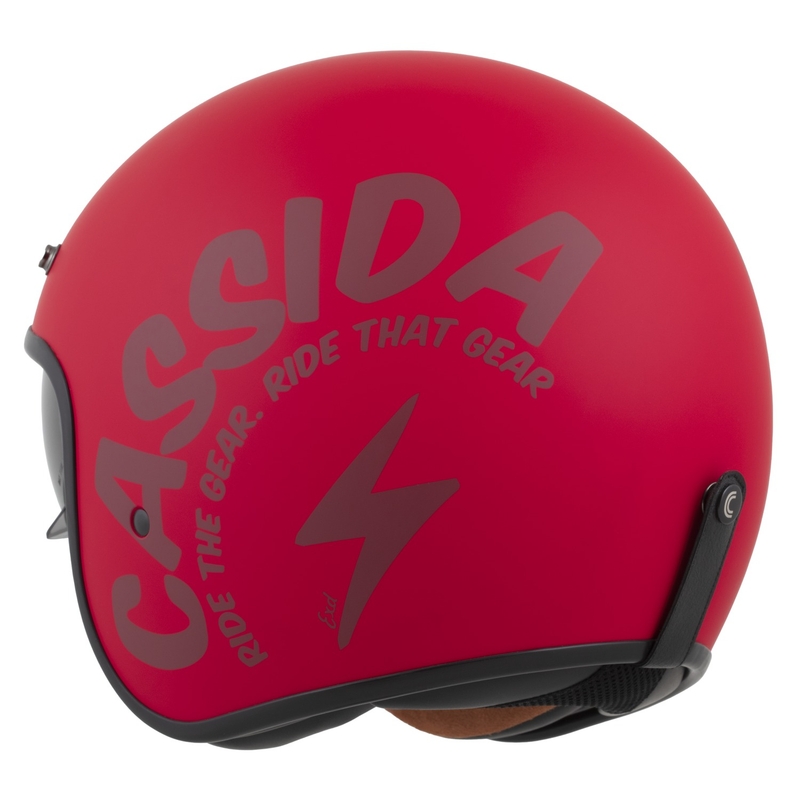 Cassida Oxygen 2.0 Gear Open Face Motorcykelhjelm Mat Rød-Mørk Rød