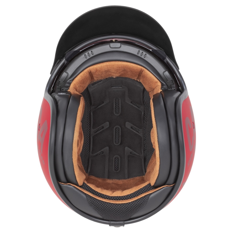 Cassida Oxygen 2.0 Gear Open Face Motorcykelhjelm Mat Rød-Mørk Rød