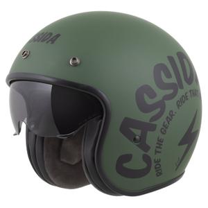Cassida Oxygen 2.0 Gear Open Face Motorcykelhjelm Mat Grøn-Sort