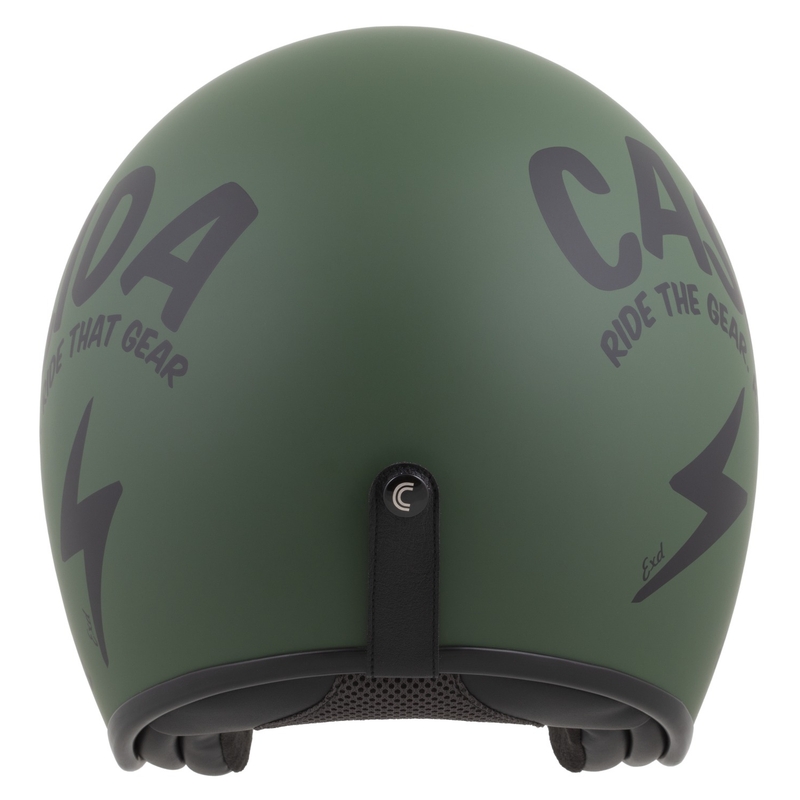 Cassida Oxygen 2.0 Gear Open Face Motorcykelhjelm Mat Grøn-Sort
