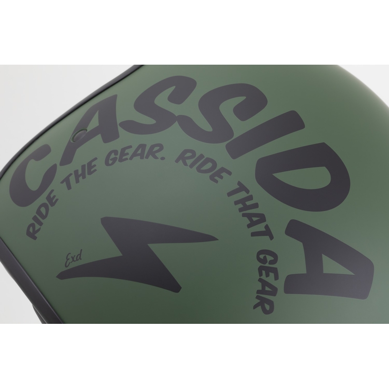 Cassida Oxygen 2.0 Gear Open Face Motorcykelhjelm Mat Grøn-Sort