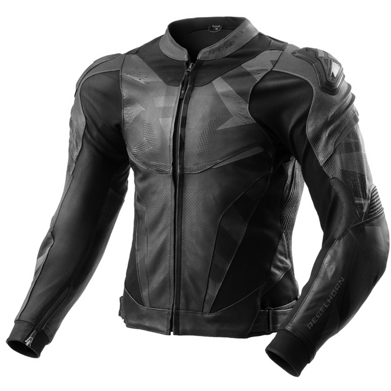 Rebelhorn Inferno sort motorcykeljakke i læder