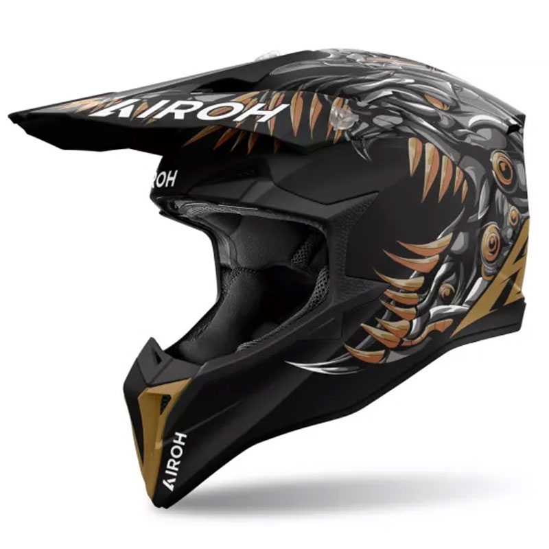 Airoh Wraaap Cyborg motocross hjelm mat sort