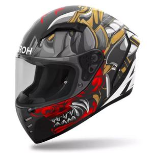 Airoh Connor Samurai full-face motorcykelhjelm mat sort-rød-brun-grå