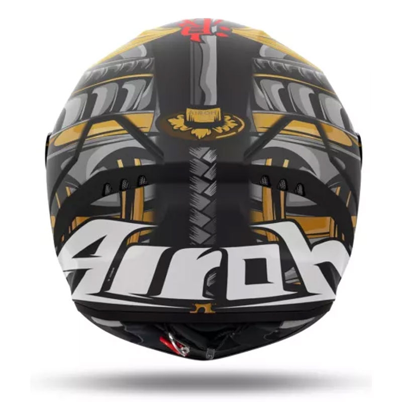 Airoh Connor Samurai full-face motorcykelhjelm mat sort-rød-brun-grå