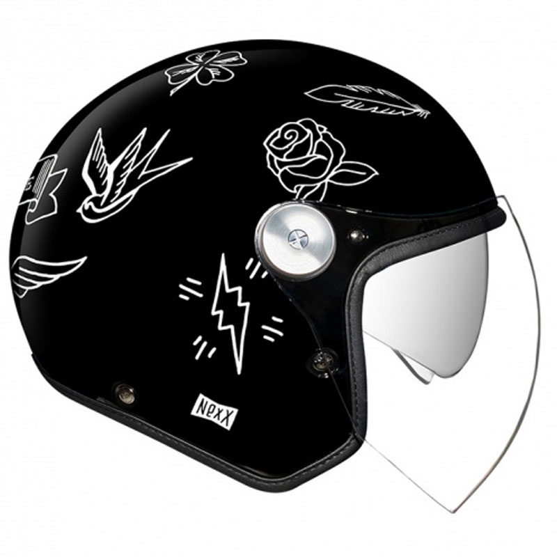 Åben hjelm Nexx X.G30 Tattoo sort og hvid udsalg