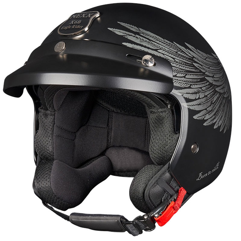 Åben motorcykelhjelm NEXX Y.10 EAGLE RIDER sort-grå udsalg