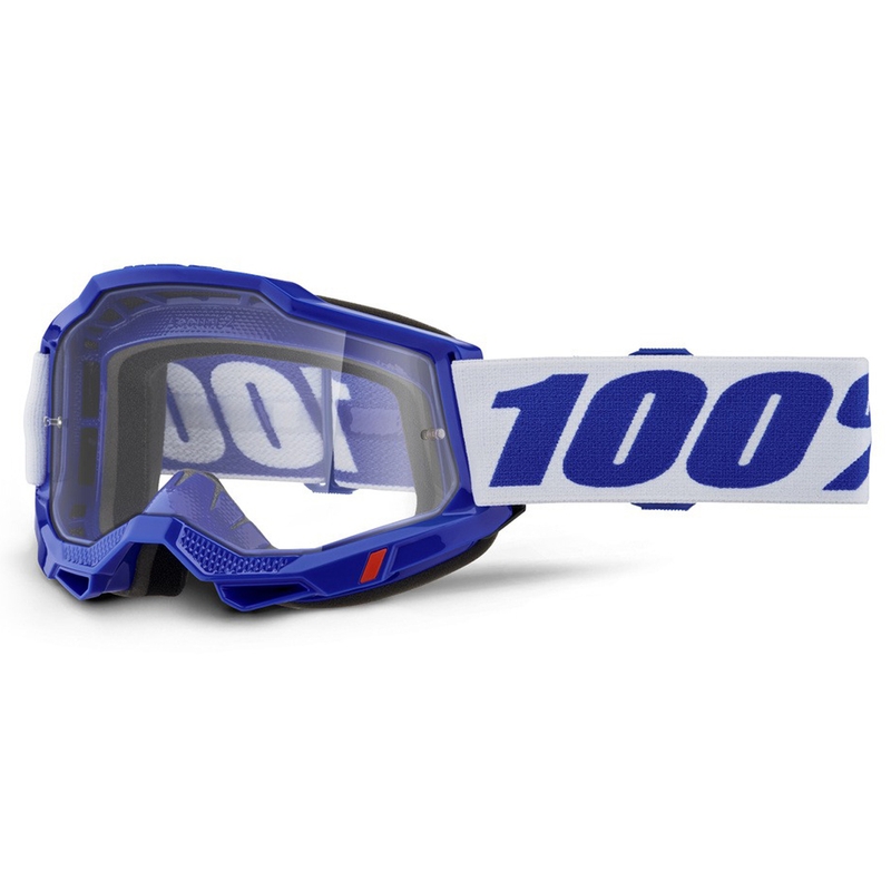 Motocross-briller 100% ACCURI 2 blå med klart plexiglas