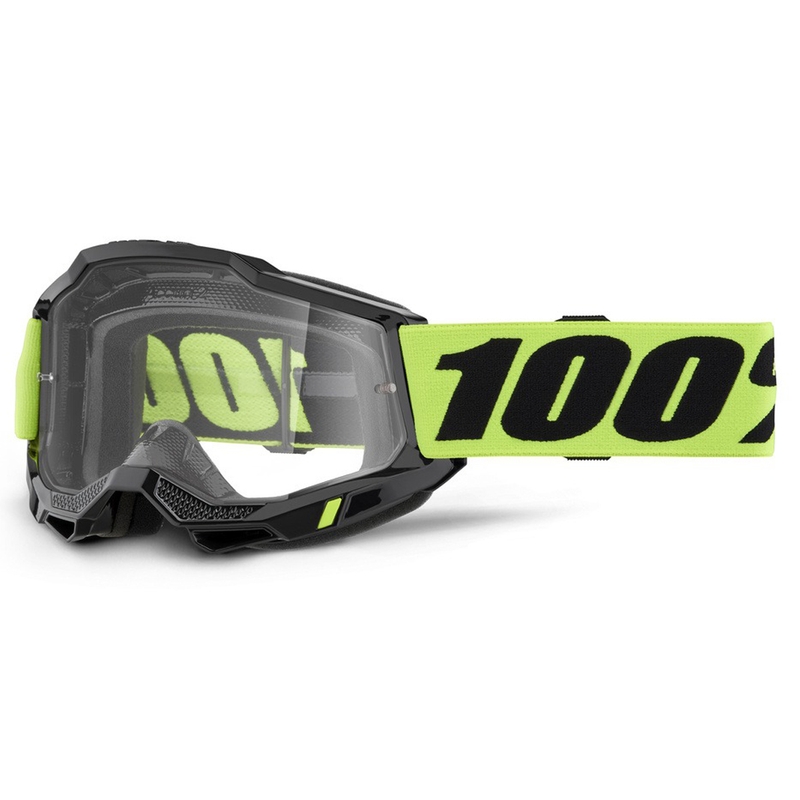Motocross-briller 100% ACCURI 2 gul med klart plexiglas