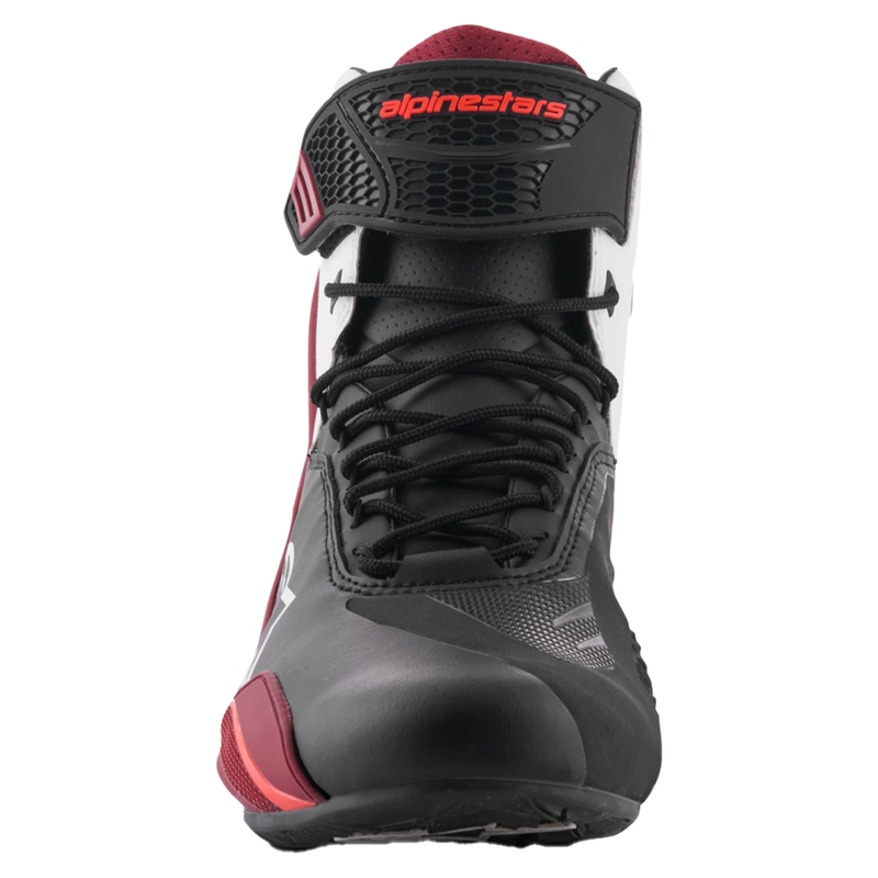 Alpinestars Faster-4 motorcykelstøvler sort-hvid-mørkerød