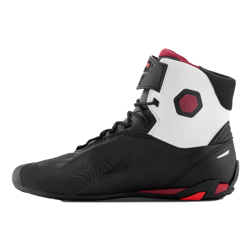 Alpinestars Faster-4 motorcykelstøvler sort-hvid-mørkerød