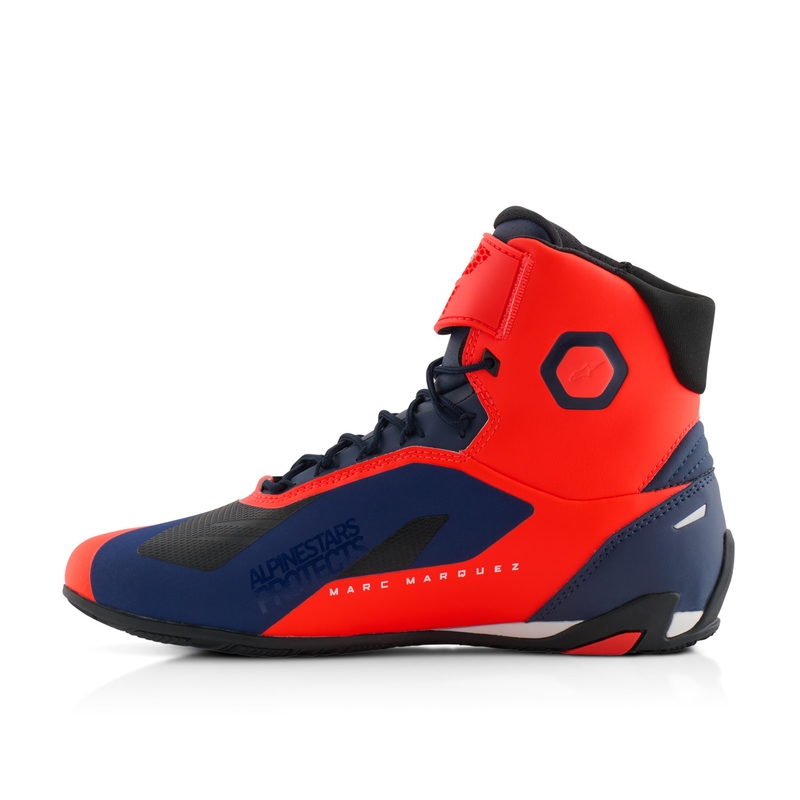 Alpinestars Faster-4 motorcykelstøvler MM93 kollektion fluo rød-blå-hvid