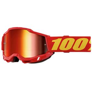 Motocrossbriller til børn 100 % ACCURI 2 rød med rødt spejl plexiglas