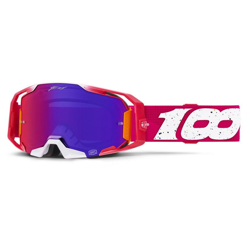 100% Armatic Jett Lawrence LE Pink-Blue Motocross Goggles Sæt
