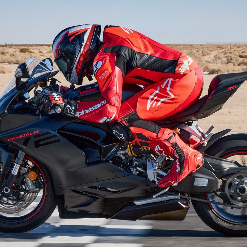 Alpinestars GP Plus V4 Sprint One-Piece læder motorcykeldragt, Tech-air kompatibel, Fluo Rød-Rød-Hvid-Sort