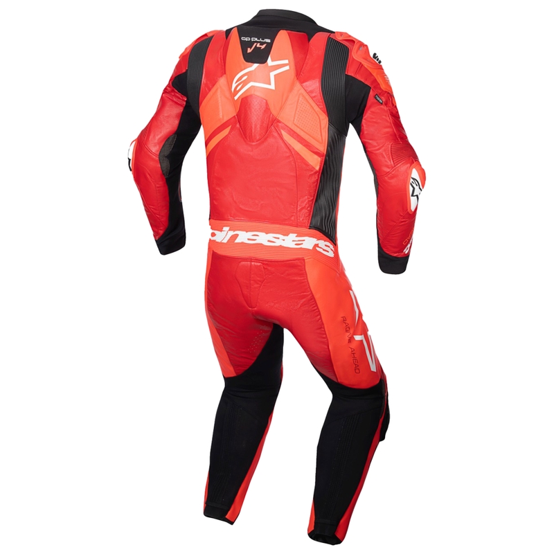 Alpinestars GP Plus V4 Sprint One-Piece læder motorcykeldragt, Tech-air kompatibel, Fluo Rød-Rød-Hvid-Sort