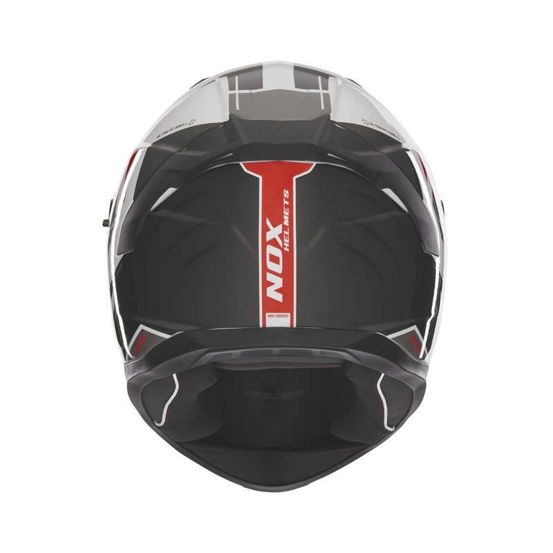 Full-face motorcykelhjelm NOX N401 Crower hvid-sort-rød