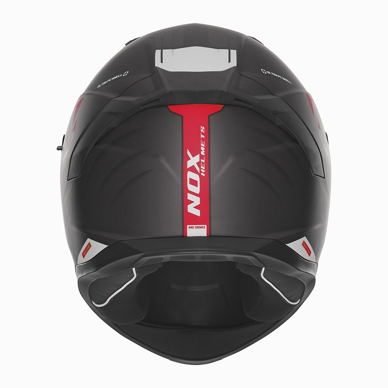 Full-face motorcykelhjelm NOX N401 Crower mat sort-rød