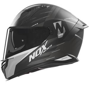 NOX N401 Crower helfacade motorcykelhjelm mat sort-sølv