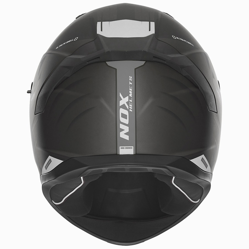 NOX N401 Crower helfacade motorcykelhjelm mat sort-sølv