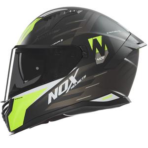 NOX N401 Crower helfacade motorcykelhjelm mat sort-fluo gul