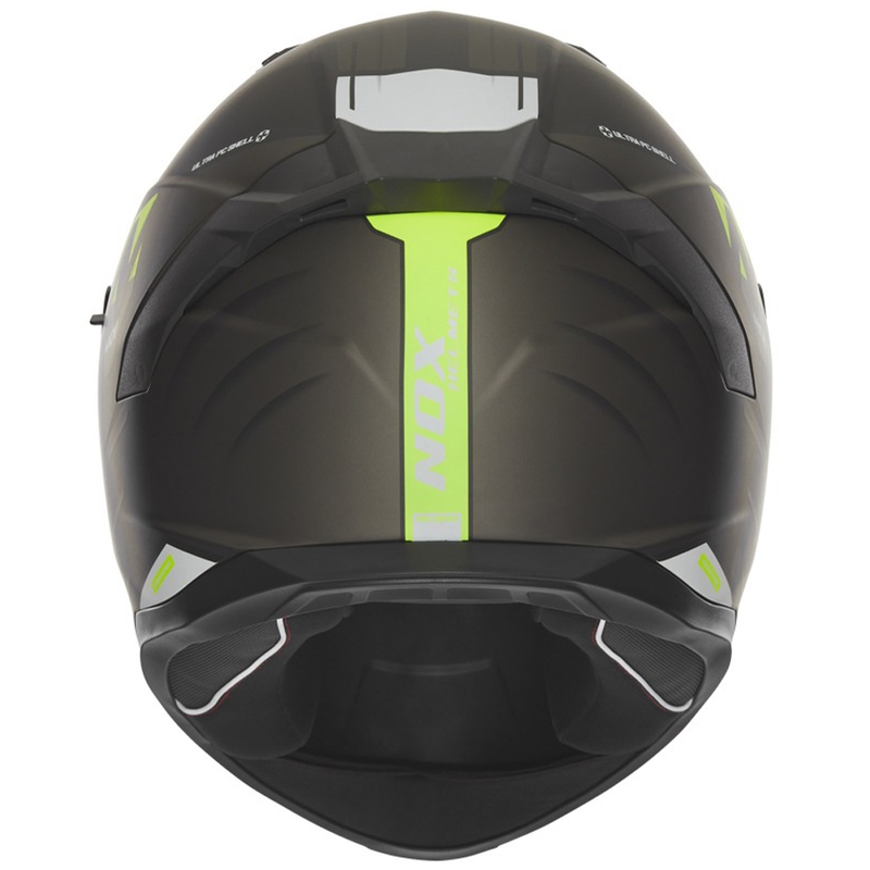 NOX N401 Crower helfacade motorcykelhjelm mat sort-fluo gul